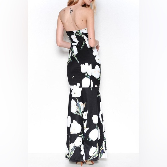 Contrast Floral Print Gown - Picture 3 of 5